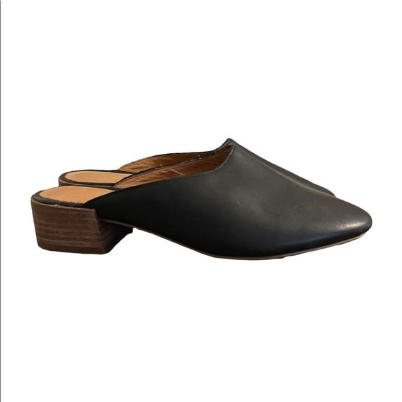 Madewell Black Leather Mule - 8 - Picture 1 of 6